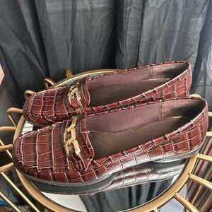Anne Klein Mabishop Croc Embossed Loafers